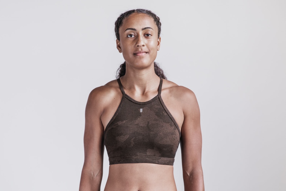 Sujetador Deportivo Nobull Halter (camuflaje Continental) Espresso