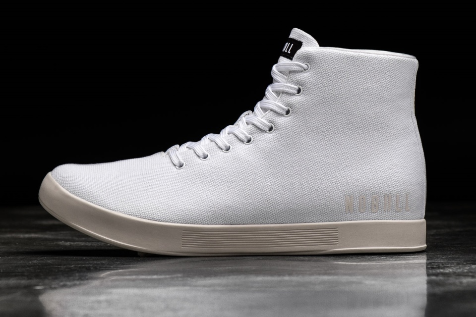 Zapatillas Altas De Lona De Hombre Nobull Blanco Marfil