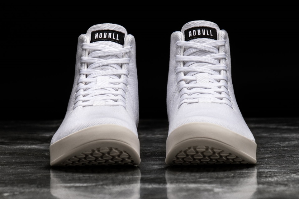 Zapatillas Altas De Lona De Hombre Nobull Blanco Marfil