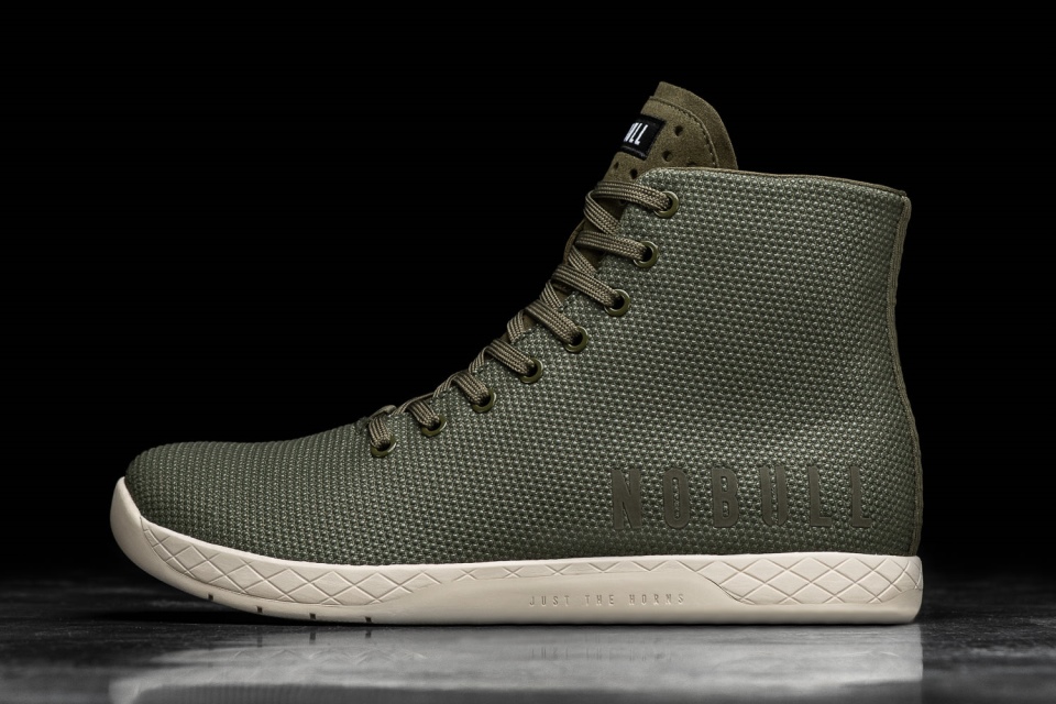 Zapatillas Altas Nobull Para Hombre Marfil Militar