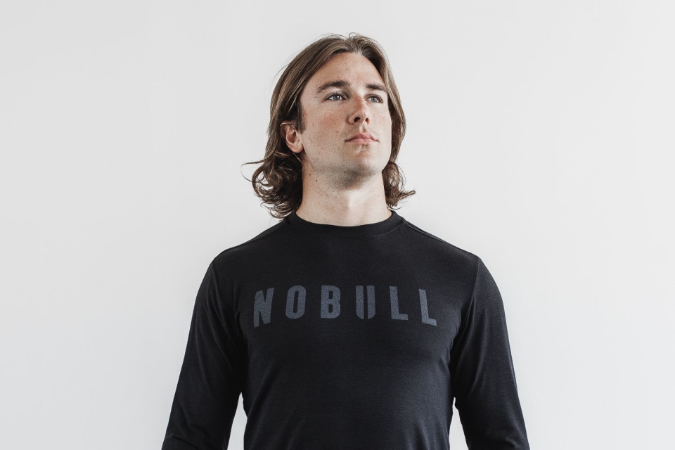 Camiseta De Manga Larga De Hombre Nobull Negra