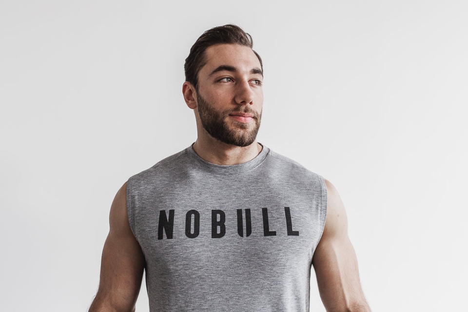 Camiseta Sin Mangas De Hombre Nobull (colores Clásicos) Gris