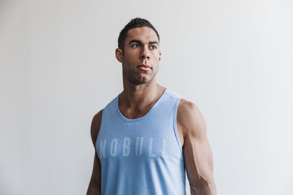Camiseta Sin Mangas De Hombre Nobull (colores Brillantes) Azul