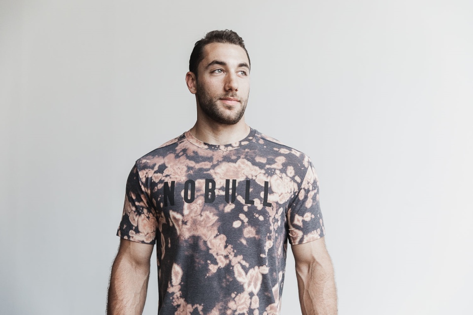 Camiseta De Hombre Nobull (tie-dye) Tostado Y Negro