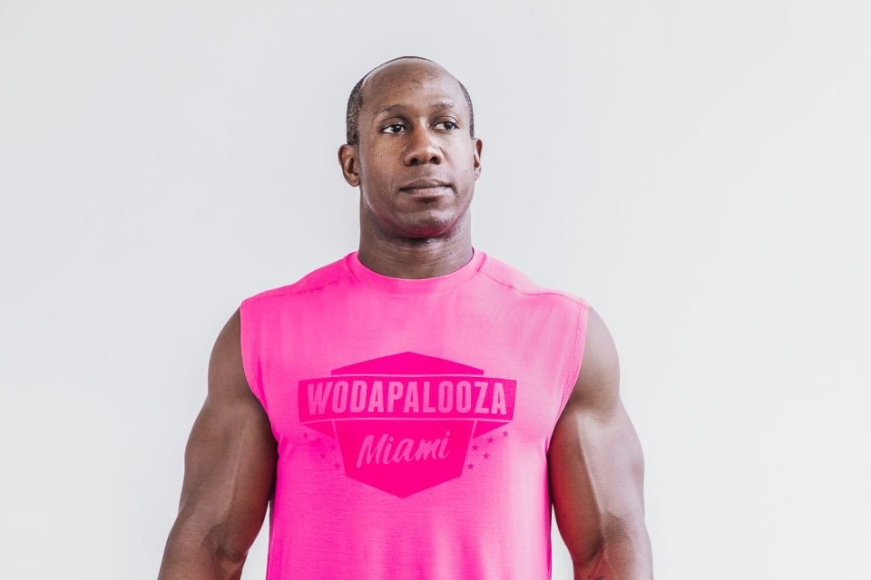Camiseta Sin Mangas Wodapalooza De Nobull Para Hombre Rosa