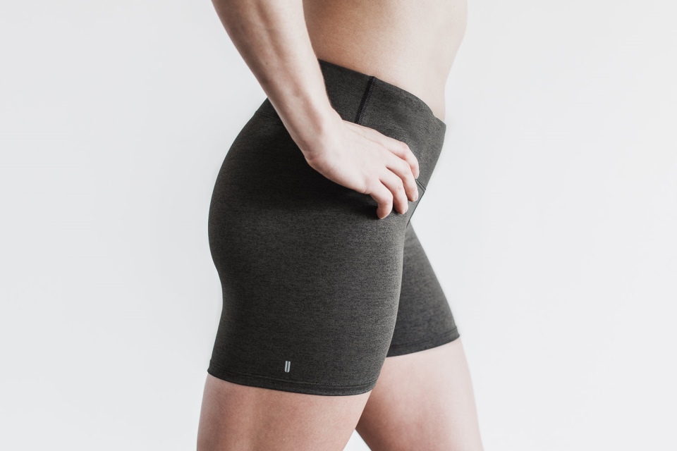 Pantalón Corto Nobull De Tiro Medio De 4" (pulgada Jaspeado) Negro Jaspeado