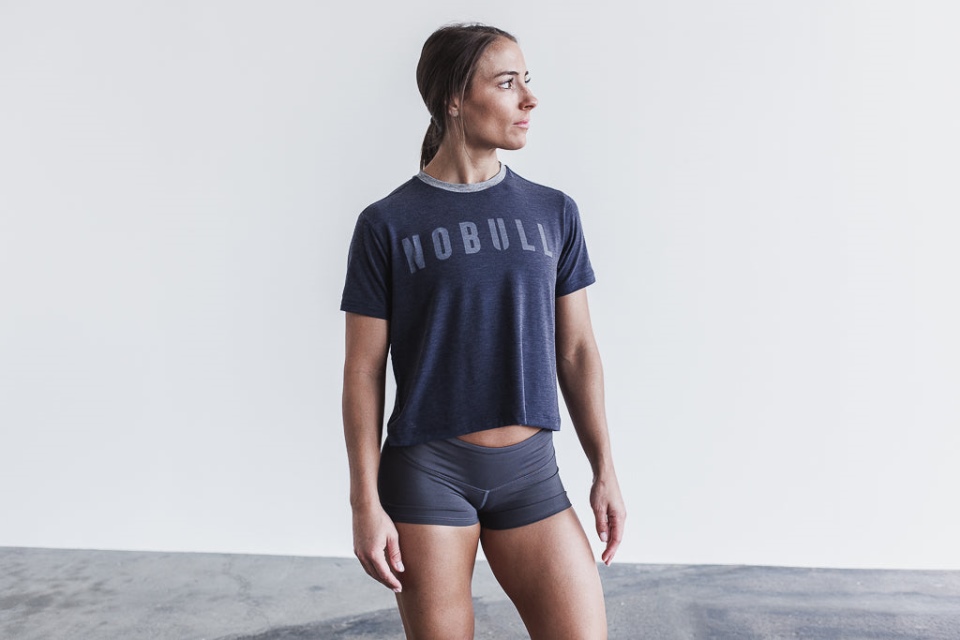 Camiseta Boxy Mujer Nobull Azul Marino