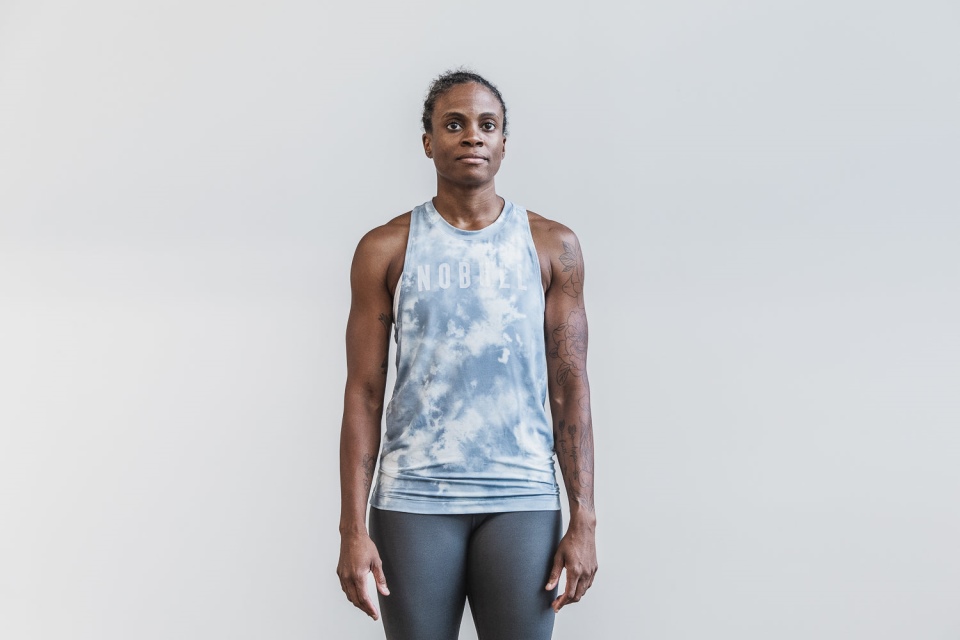 Camiseta Sin Mangas De Cuello Alto Para Mujer Nobull (tie-dye) Ice