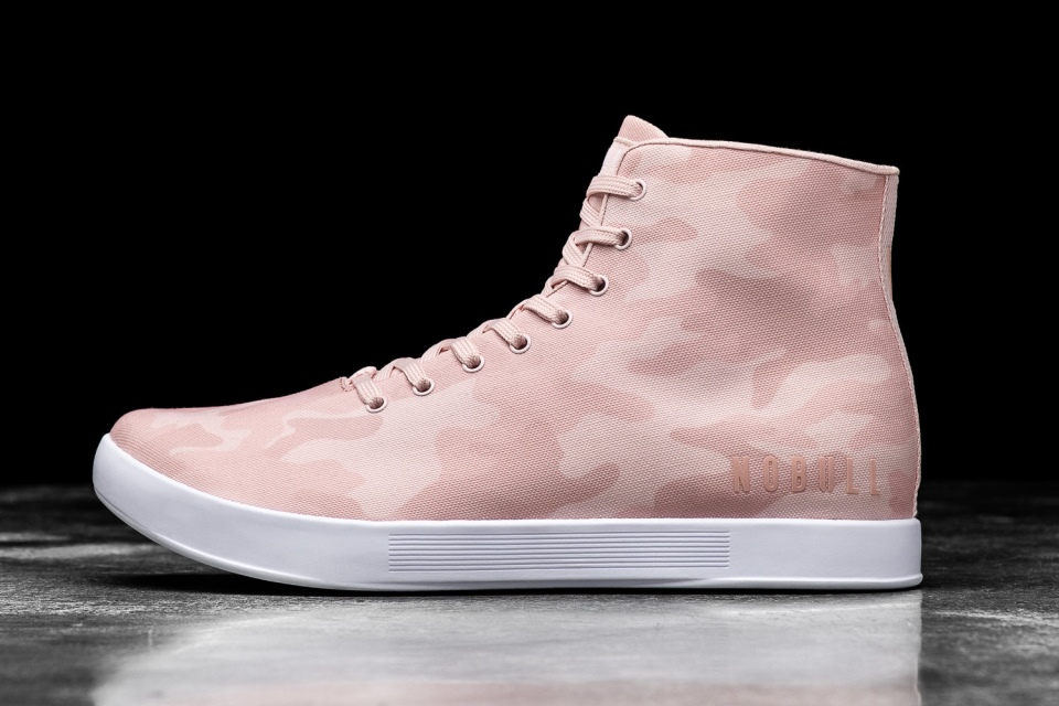 Zapatillas Altas De Lona De Mujer Nobull Rosa