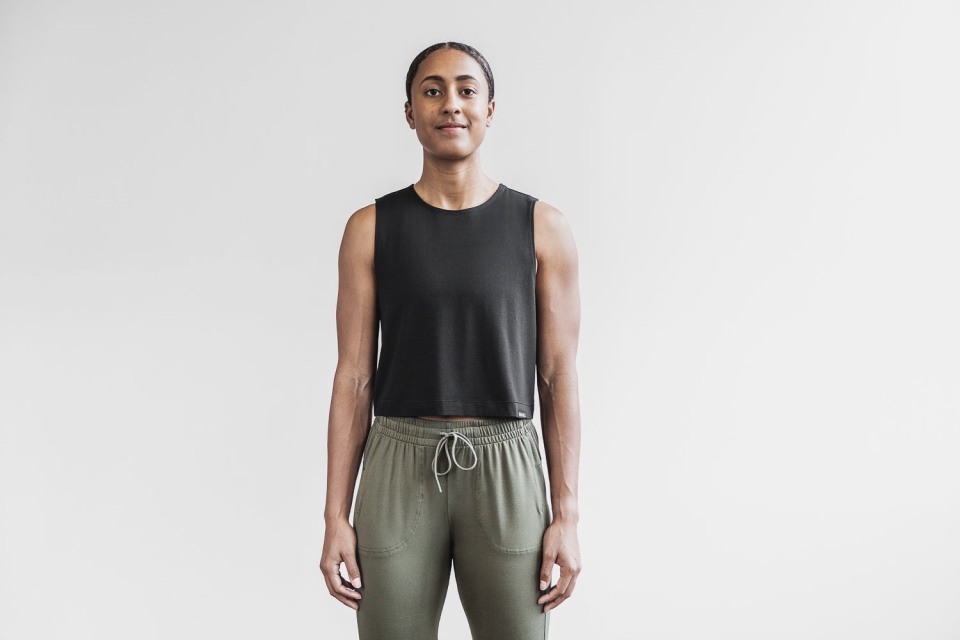 Camiseta Corta Sin Mangas Ligera De Mujer Nobull Negra