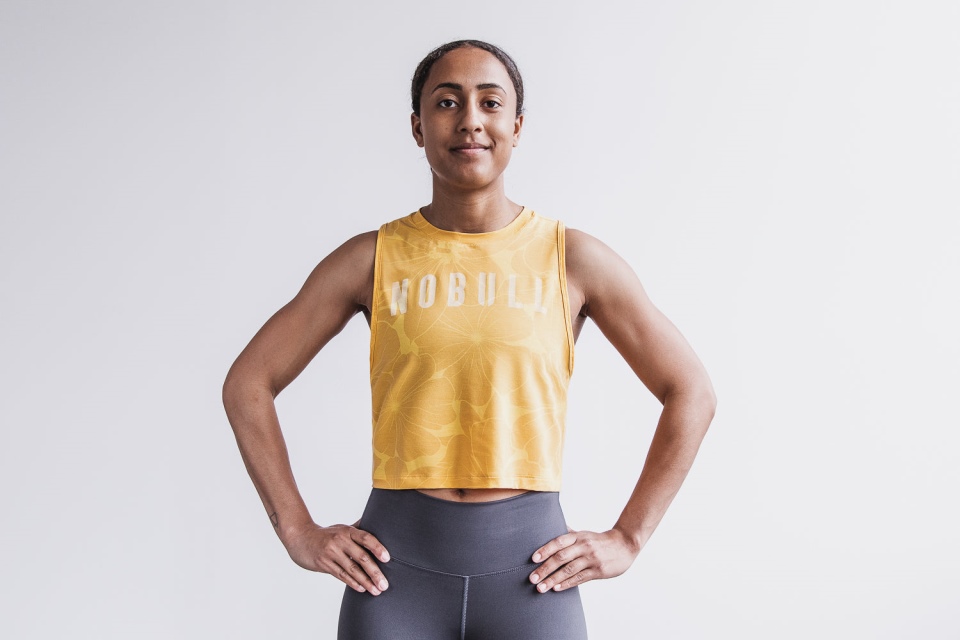 Camiseta Sin Mangas De Mujer Nobull (hibiscus) Vintage
